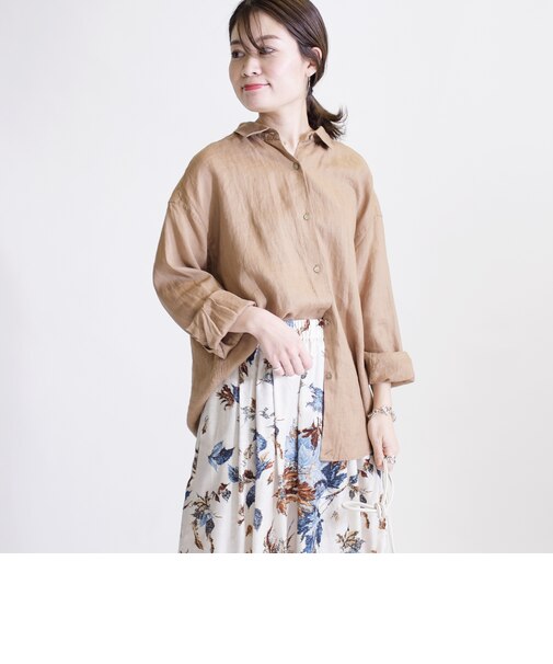 サフィランリネンビッグシャツ