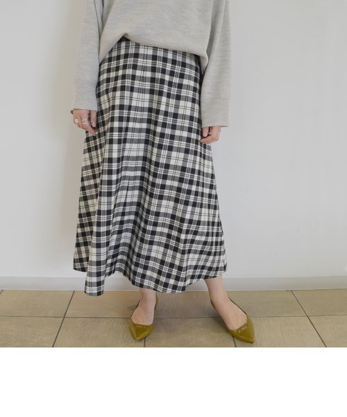 シップス　Khaju:チェックフレアスカート 楽天市場】シップス フレアスカート チェック ひざ下丈 ボトムス