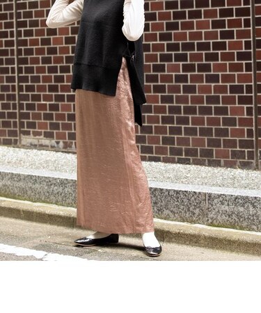 SHOP PRESSサテンスカート◇