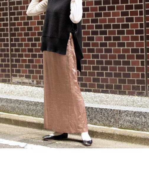 SHOP PRESSサテンスカート◇