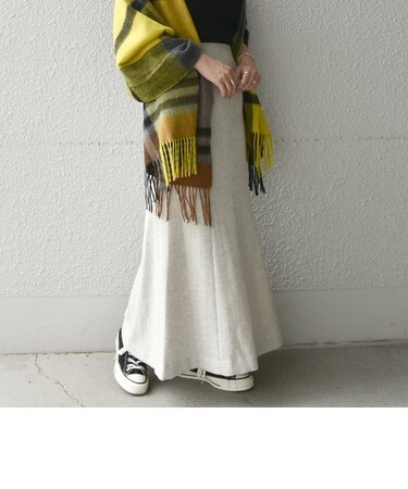 SHIPS any: エコウールセミフレアスカート