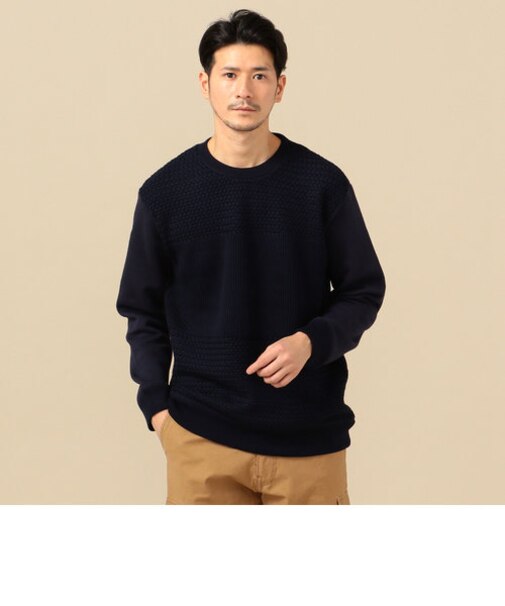 SHIPS: ニット ドッキング スウェット プルオーバー