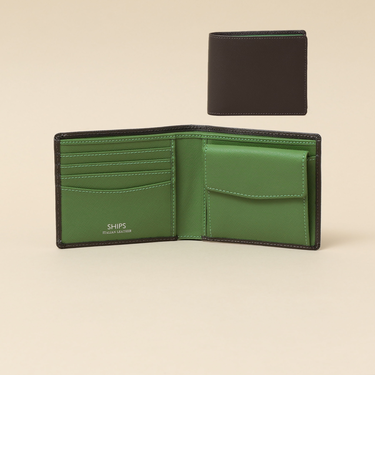 【WEB限定】SHIPS:【SAFFIANO LEATHER】2トーン 2つ折 ウォレット（財布）
