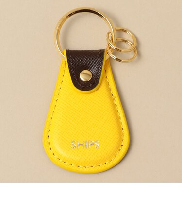 【WEB限定】SHIPS: 【SAFFIANO LEATHER】 2トーン キーホルダー