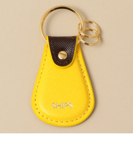 【WEB限定】SHIPS: 【SAFFIANO LEATHER】 2トーン キーホルダー