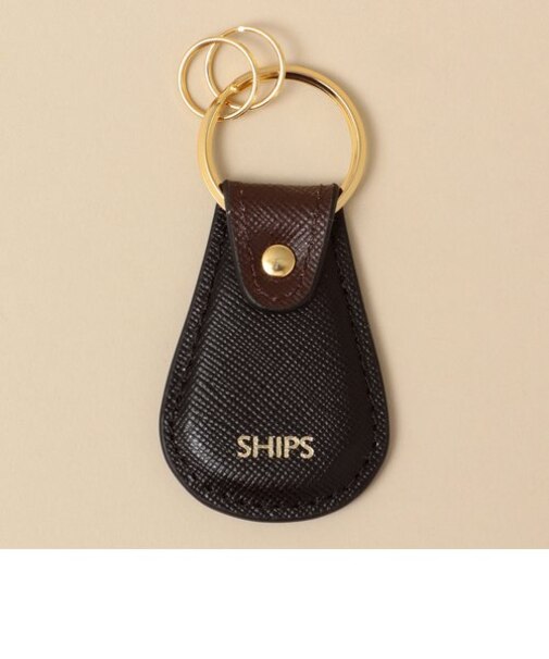 【WEB限定】SHIPS: 【SAFFIANO LEATHER】 2トーン キーホルダー