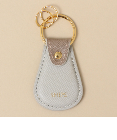 【WEB限定】SHIPS: 【SAFFIANO LEATHER】 2トーン キーホルダー