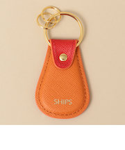 【WEB限定】SHIPS: 【SAFFIANO LEATHER】 2トーン キーホルダー