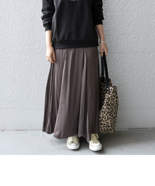 SHIPS any: タンブラー サテン ロングスカート