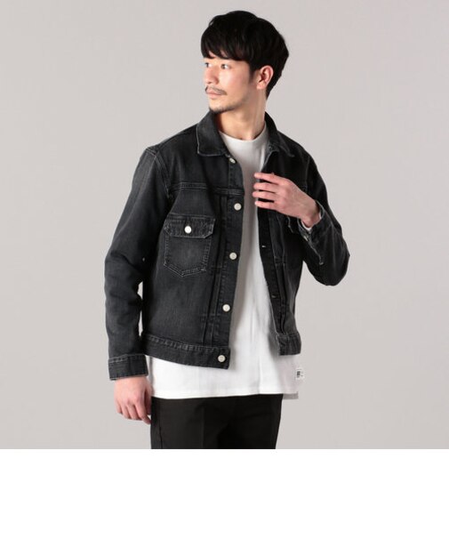 RED CARD×SHIPS: 別注 ストレッチ ブラックデニム ジャケット