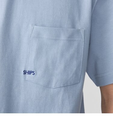 【WEB限定】SHIPS: マイクロ SHIPSロゴ ポケット Tシャツ