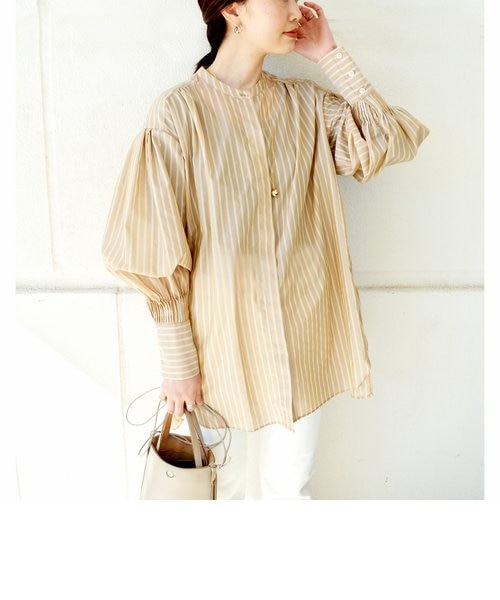 SHIPS別注】BENCH MARKING SHIRT:シアーボリュームシャツ