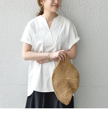 SHIPS any: USAコットン スキッパーTEE