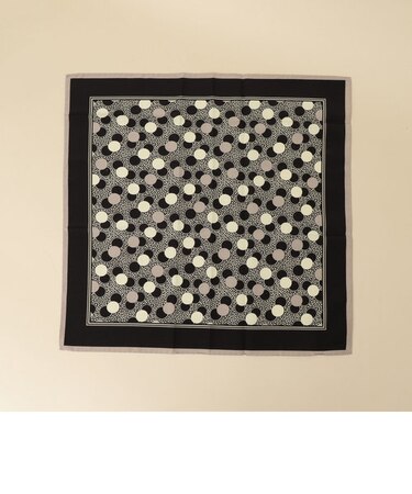 SHIPS:CANEPA コットン/シルク 変形ドット プリント チーフ