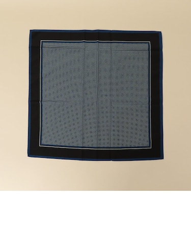 SHIPS:CANEPA コットン/シルク ジオメトリック柄 プリント チーフ