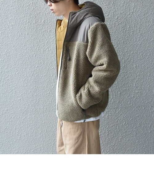 SHIPS any 別注 TAION ボアフリース リバーシブル ダウンパーカー WEB限定/SHIPS any別注】 TAION: ボアフリース ナイロン リバーシブル