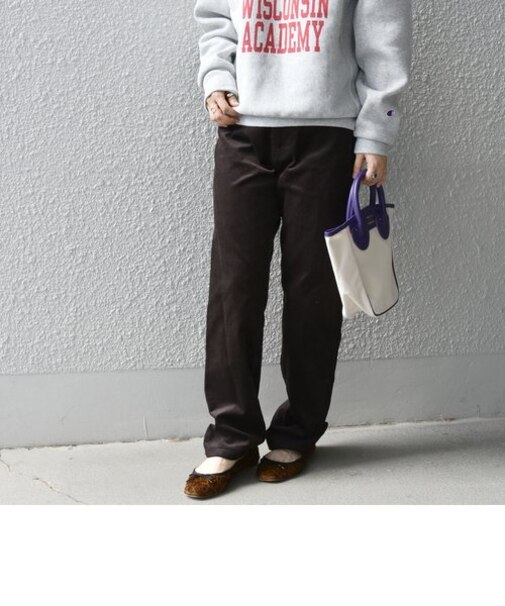 SHIPS any:〈ウォッシャブル〉コーデュロイ ハイライズ ストレート パンツ