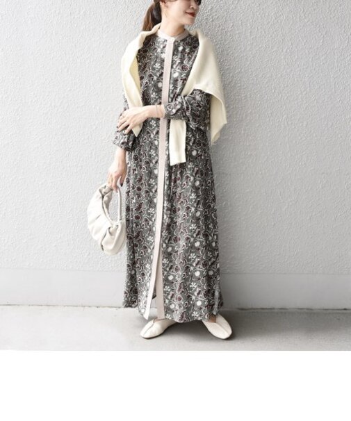 【SHIPS別注】UHURUバンドカラーワンピース◇