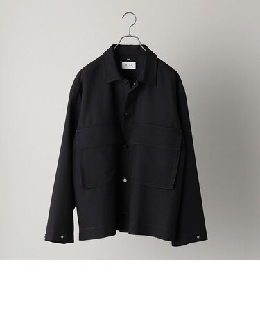 SHIPS: RAXAコラボ ウールサージ Wポケット シャツジャケット (ブルゾン)