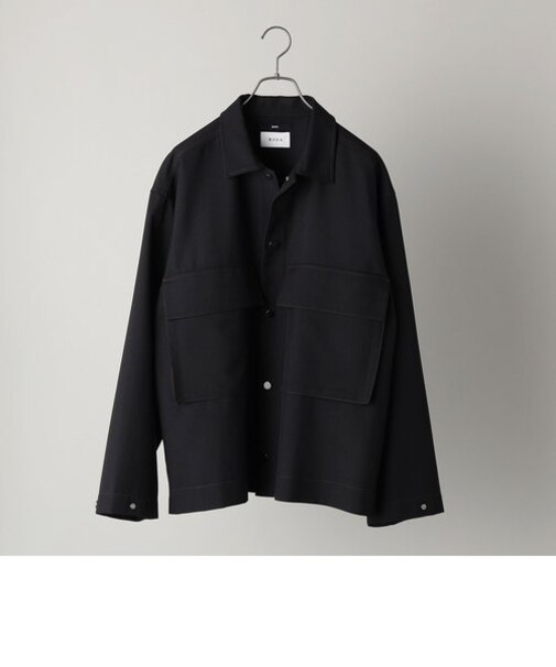 SHIPS: RAXAコラボ ウールサージ Wポケット シャツジャケット (ブルゾン)