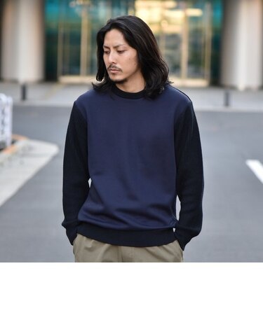 SHIPS: スウェット ドッキング エアー ニット プルオーバー