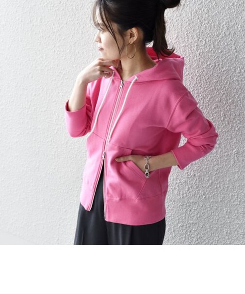 ペルビアン裏毛ジップパーカー◇