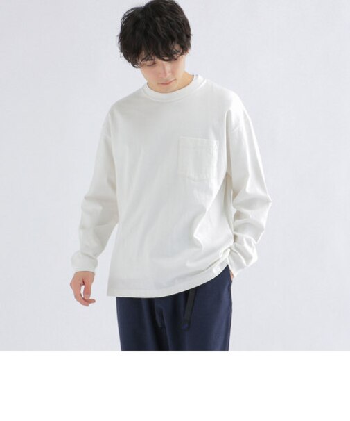 SHIPS any: 日本製 USAコットン ヘビーウェイト ポケット 長袖 Tシャツ◇