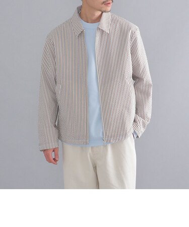 SHIPS: COOLMAX(R) シアサッカー ジップ ブルゾン