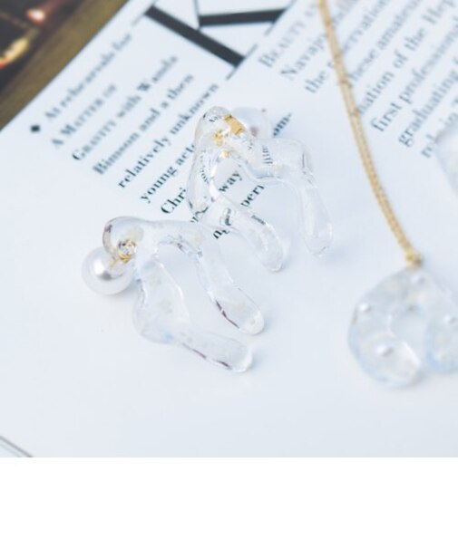 【SHIPS any別注】alpaca to hana: ミモザ カーブ モチーフ ピアス