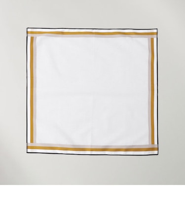 GRAZIINA:ホワイト グランド パイピング ポケットチーフ