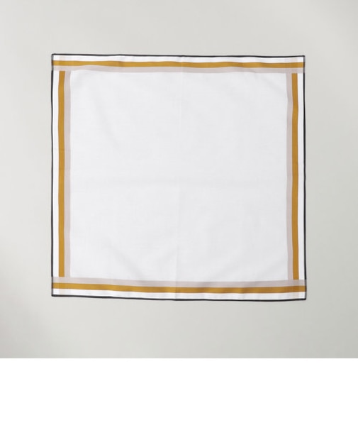 GRAZIINA:ホワイト グランド パイピング ポケットチーフ