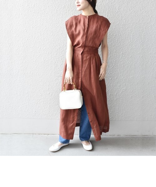 手洗い可能〉NORTHERN LINEN2タックワンピース◇｜シップスの