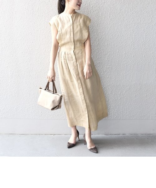 新品✨️シップス NORTHERN LINEN2タックワンピース リネン100% 新品✨️シップス NORTHERN LINEN2タックワンピース リネン100