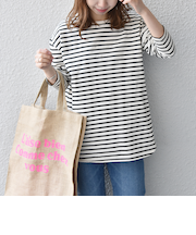 SHIPS any:〈吸水速乾〉ラウンドヘム ロングスリーブ ワイド TEE