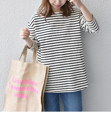 SHIPS any:〈吸水速乾〉ラウンドヘム ロングスリーブ ワイド TEE