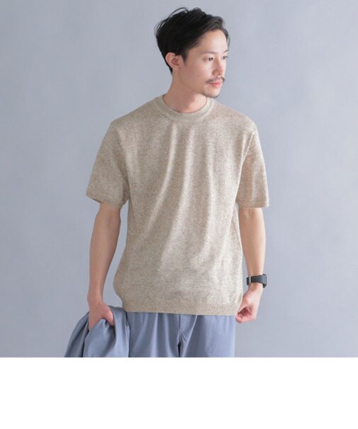 SHIPS:〈洗濯可能〉TEXBRID(R) リネン ニット Tシャツ