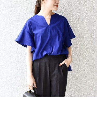 ALBINIキーネックフリルスリーブプルオーバー◇