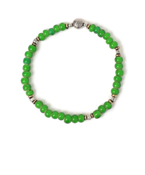 SHIPS any: 【ユニセックス】 ガラスビーズ/ターコイズ ハンドメイド ブレスレット