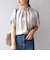 〈手洗い可能〉ネック ギャザー ソリッド ブラウス
