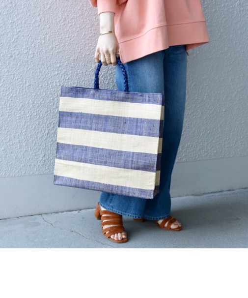 Le Voyage en Panier: カラー ラフィア トートバッグ