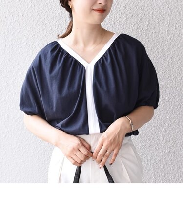 *〈洗濯機可能〉配色ボリュームカットソー◇