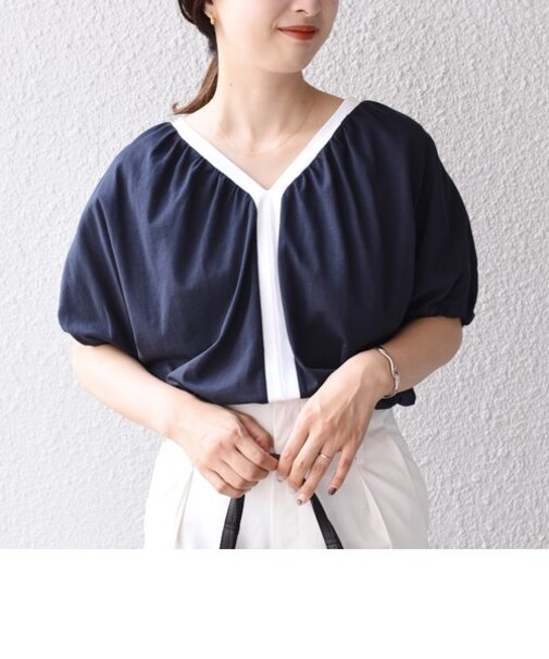 *〈洗濯機可能〉配色ボリュームカットソー◇