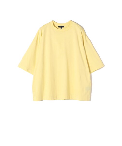 SHIPS Primary Navy Label:コットンショートスリーブプルオーバー