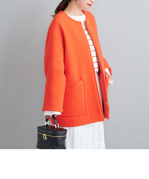 BLAMINK ブラミンク ショートコート 36 ウール アンゴラ オレンジ BLAMINK ブラミンク ショートコート 36 ウール アンゴラ オレンジ