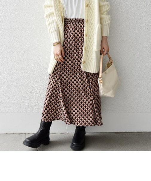 SHIPS any:〈ウォッシャブル〉ジオメトリック マーメイド スカート