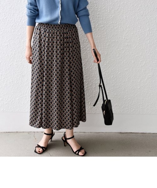 SHIPS any:〈ウォッシャブル〉ジオメトリック マーメイド スカート