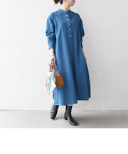 SHIPS any:〈洗濯機可能〉デニム ブザム シャツ ワンピース［SHIPS any DENIM］