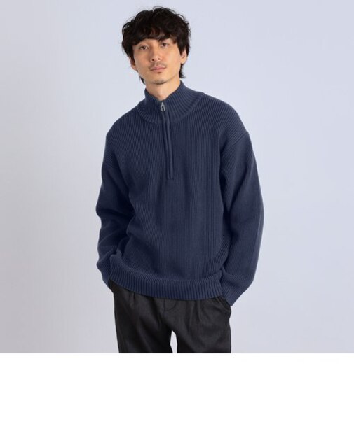SHIPS any: ＜新色追加＞ウォッシャブル ドライバーズ アゼ編み ハーフジップ ニット◇