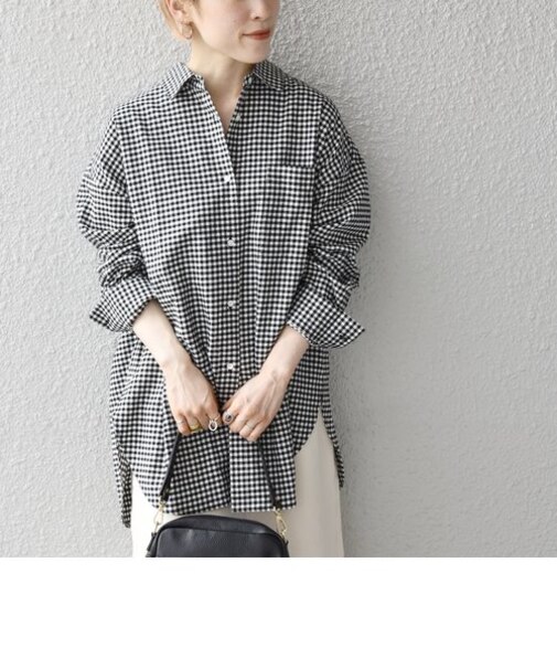 SHIPS any:〈ウォッシャブル〉フランネル ギンガム チェック ルーズ シャツ
