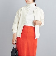 〈手洗い可能〉フェイクレザージップブルゾン◇